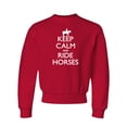 thumbnail image 1 of Youth Keep Calm And Ride Horses Equestrian Horse Lovers Crewneck Sweatshirt, 1 of 1
