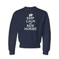 thumbnail image 1 of Youth Keep Calm And Ride Horses Equestrian Horse Lovers Crewneck Sweatshirt, 1 of 1