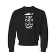 thumbnail image 1 of Youth Keep Calm And Swim Fast Funny Shark Lovers Crewneck Sweatshirt, 1 of 1