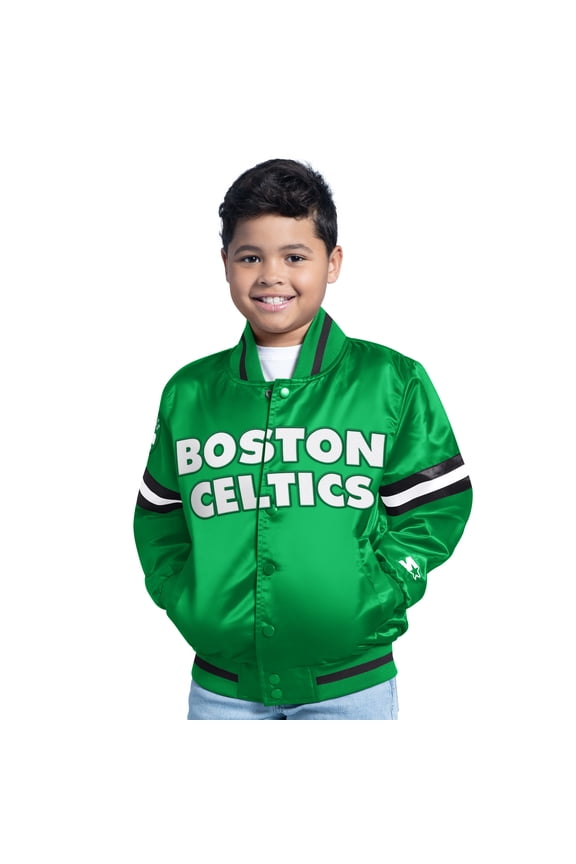 Youth Kelly Green Boston Celtics Scrimmage Full-Snap Varsity Jacket