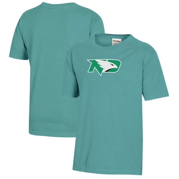 Youth  Kelly Green North Dakota Logo Comfort Wash T-Shirt