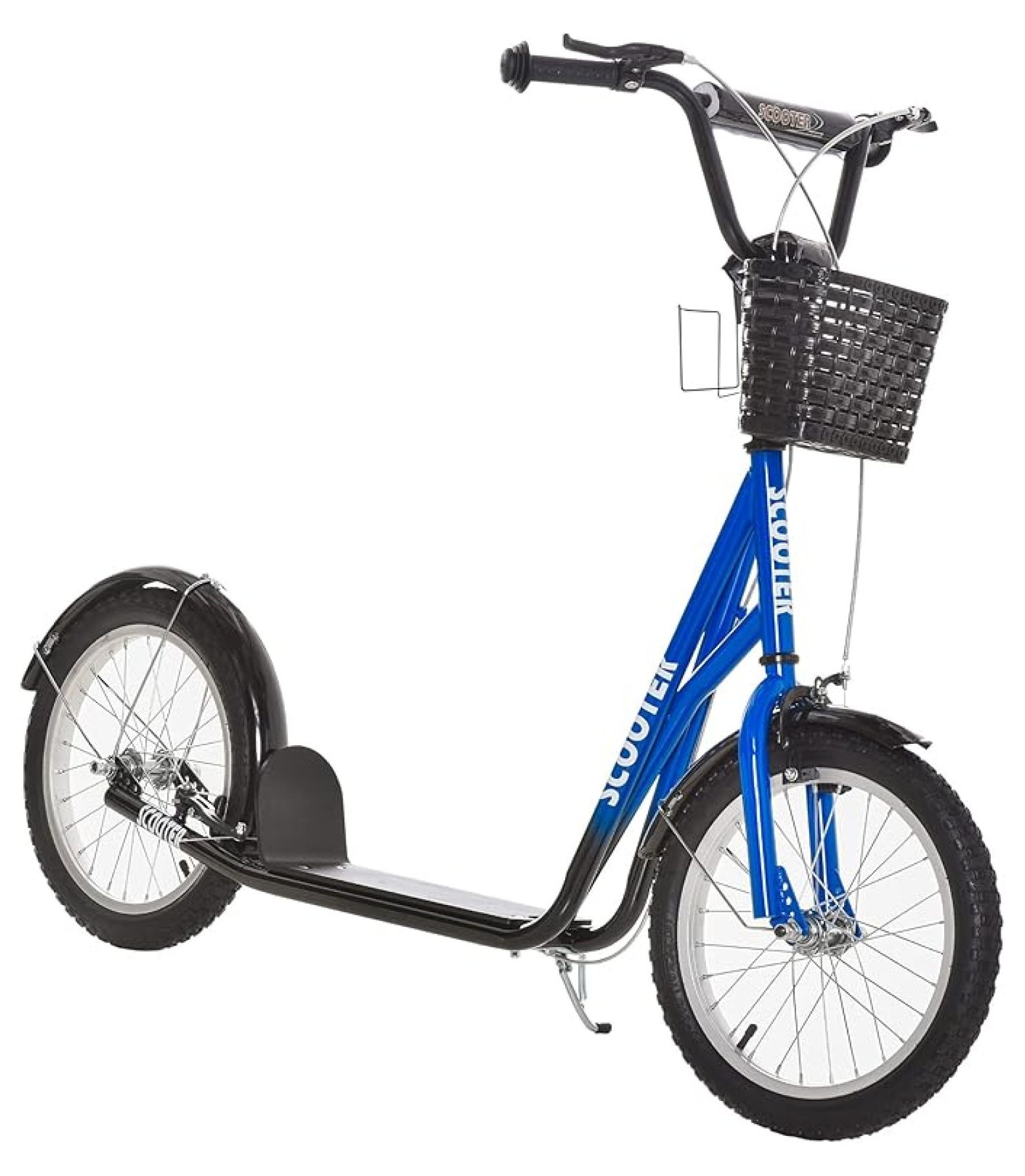 Youth Kick Scooter with Adjustable Handlebars, Double Brakes and Inflatable Rubber Tires, 16 Inch