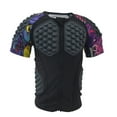 thumbnail image 1 of Youth Kid's Padded Compression Shirt Rib Chest Protector Pad Shirt Paintball Football Training Sports Protective Gear (Black Pink,YXL), 1 of 7