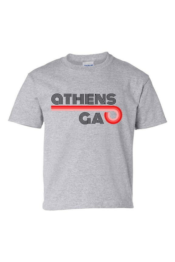 Youth Kids Georgia Football Georgia Athens, GA Short Sleeve T-shirt Graphic Tee-Sports Grey-large