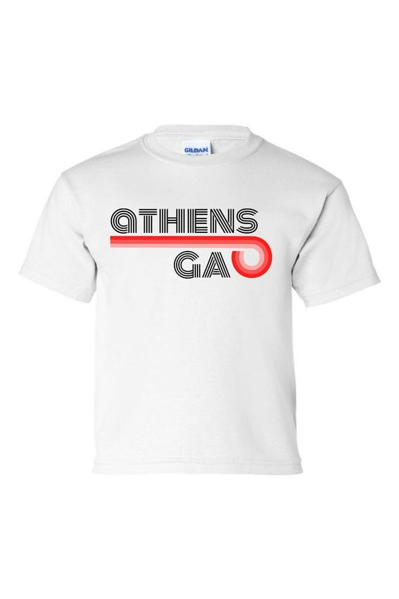 Youth Kids Georgia Football Georgia Athens, GA Short Sleeve T-shirt Graphic Tee-White-medium