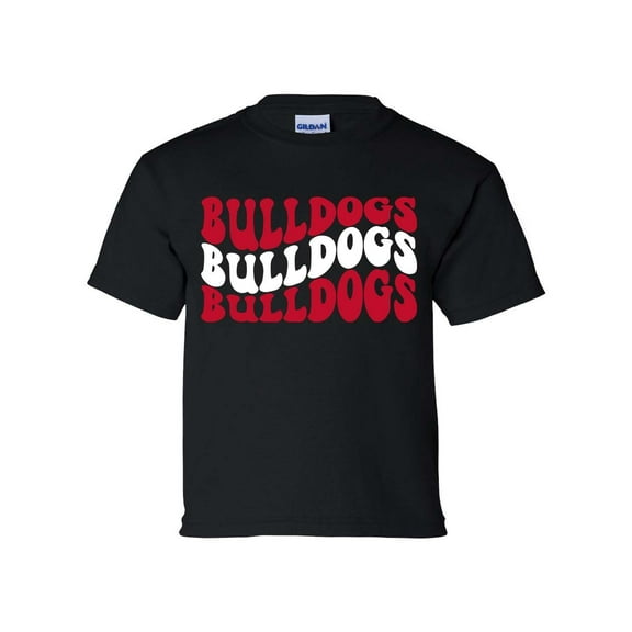 Youth Kids Georgia Football Georgia Groovy Short Sleeve T-shirt Graphic Tee-Black-medium