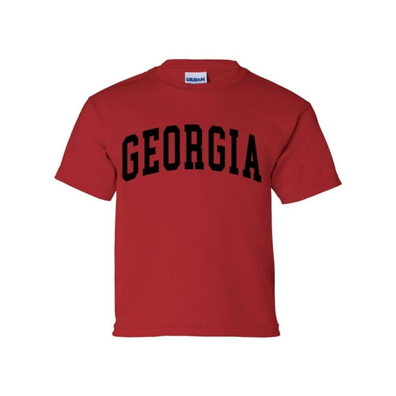 Youth Kids Georgia Football Georgia Varsity Short Sleeve T-shirt Graphic Tee-Red-small