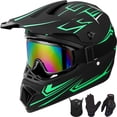 thumbnail image 1 of Youth Kids Motocross Helmet Motorcycle Dirt Bike Off-Road Mountain Bike BMX MX ATV Helmet with(Gloves Goggles Mask) 4Pcs Set - DOT Approved, 1 of 14