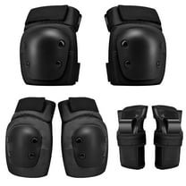 Youth/Kids Protective Gear Set, Knee Pads Elbow Pads Wrist Guards with Adjustable Strap for Girls Boys Toddler Children Skateboard Scooter Cycling Bike Outdoors Sports(Black)