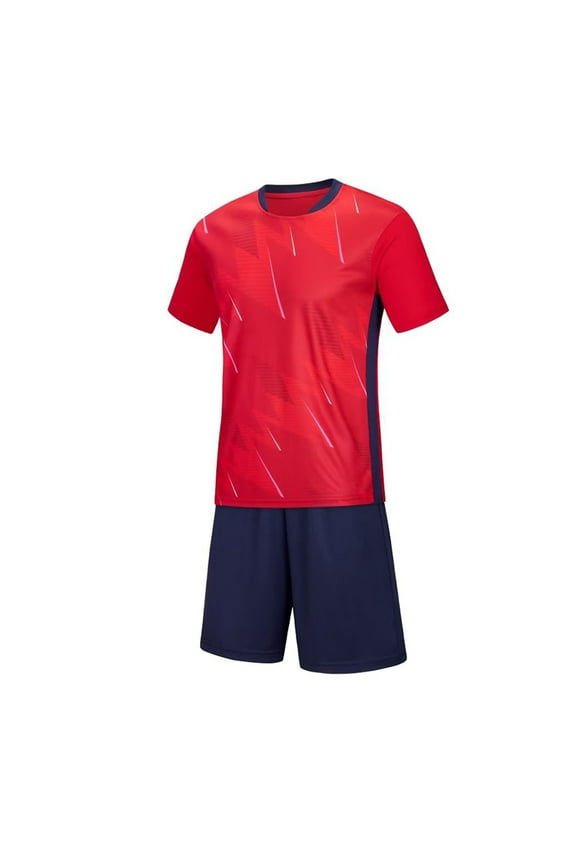 Youth Kids Soccer Jersey Sportswear Outfit Athletic Uniform T-shirt and Shorts Two-Piece Set Activewear for 4-16 Years