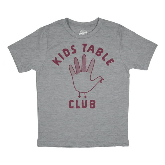 Youth Kids Table Club T Shirt Funny Thanksgiving Dinner Turkey Hand Tee