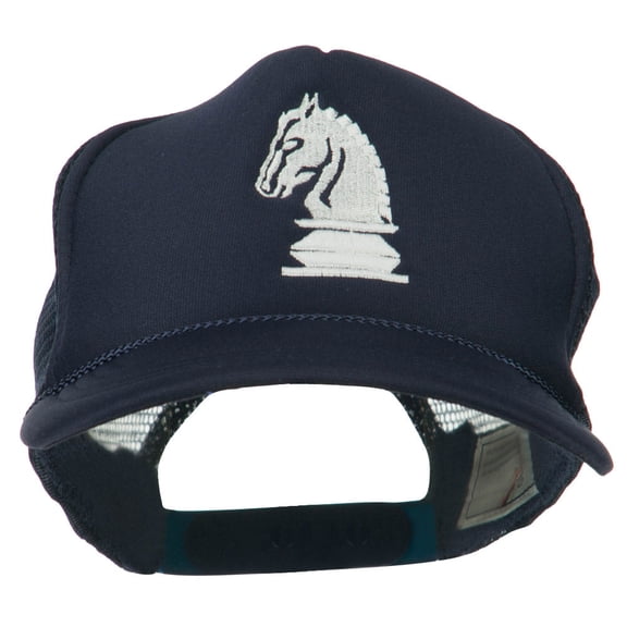 Youth Knight Chess Embroidered Mesh Cap - Navy OSFM