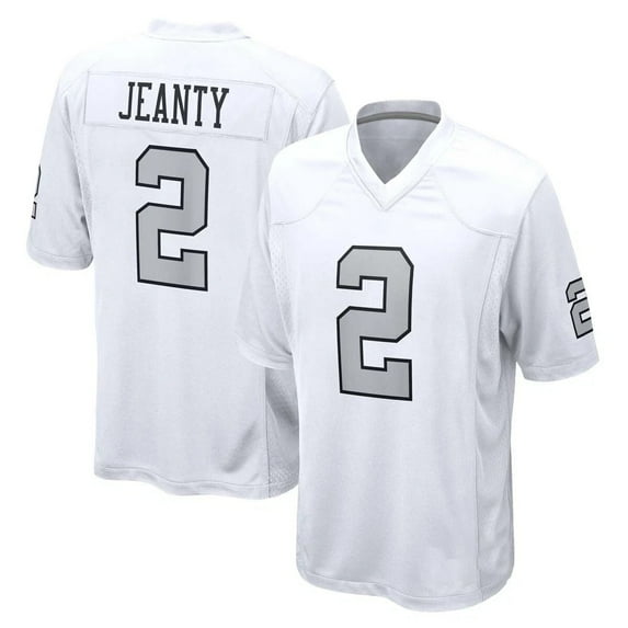 Youth Las Vegas Jeanty 2 White Alternate Stitched T-Shirts Sports Player Game Top, Large