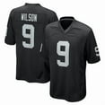 thumbnail image 1 of Youth Las Vegas Wilson 9 Black Stitched T-Shirts Sports Player Game Top, Large, 1 of 1