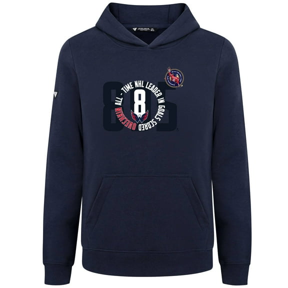 Youth Levelwear Alexander Ovechkin Navy Washington Capitals NHL All-Time Leading Goal Scorer Milestone Name & Number