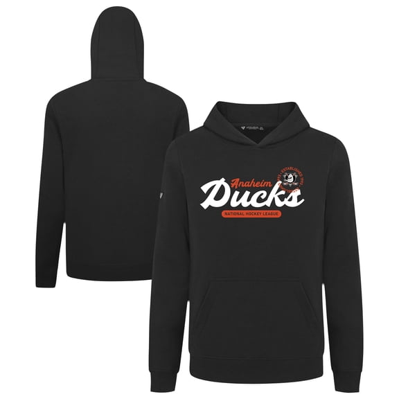 Youth Levelwear Black Anaheim Ducks Podium Monument Pullover Hoodie