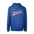 thumbnail image 1 of Youth Levelwear Blue New York Rangers Podium Retro Script Fleece Pullover Hoodie, 1 of 1