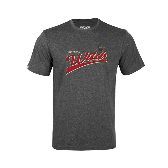 Youth Levelwear Charcoal Minnesota Wild Little Richmond Retro Script T-Shirt