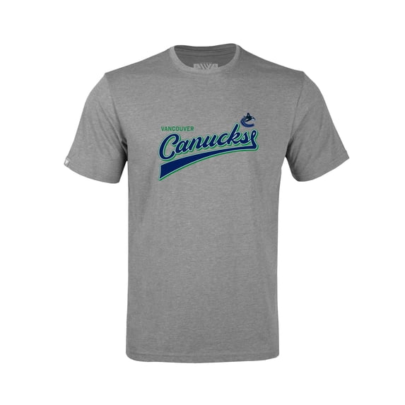 Youth Levelwear Heather Gray Vancouver Canucks Little Richmond Retro Script T-Shirt