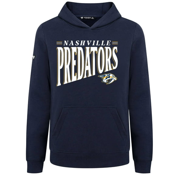 Youth Levelwear Navy Nashville Predators Jr Podium Tally Pullover Hoodie