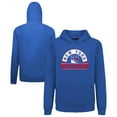 thumbnail image 1 of Youth Levelwear Royal New York Rangers Podium Banner Arch Pullover Hoodie, 1 of 3