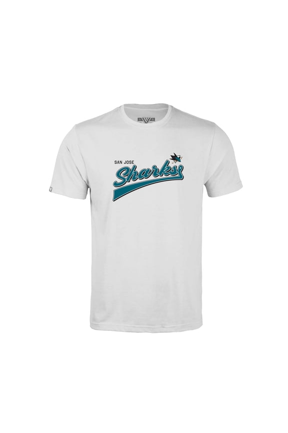 Youth Levelwear White San Jose Sharks Little Richmond Retro Script T-Shirt