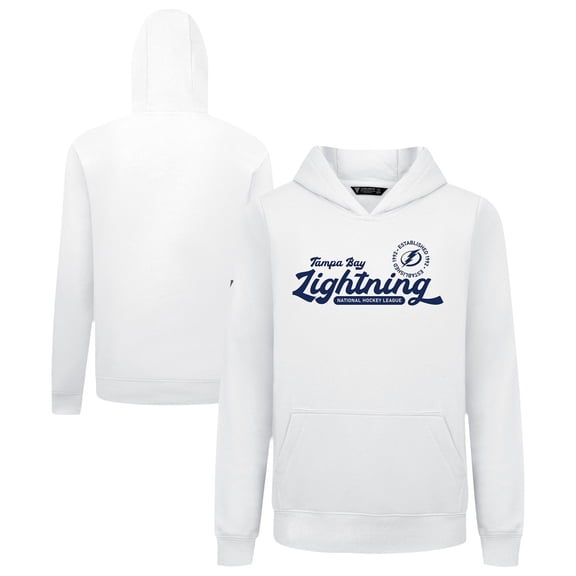 Youth Levelwear White Tampa Bay Lightning Podium Monument Pullover Hoodie