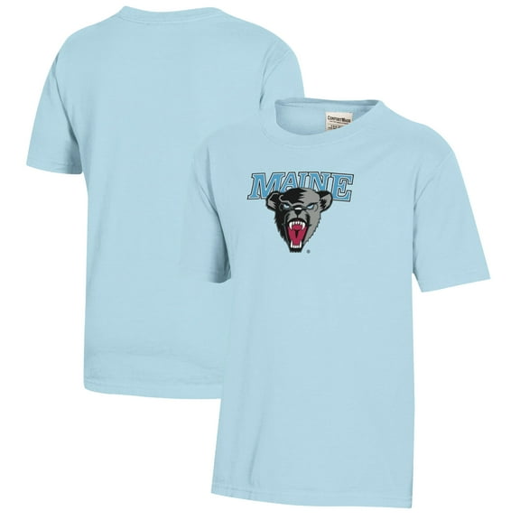 Youth  Light Blue Maine Black Bears Logo Comfort Wash T-Shirt