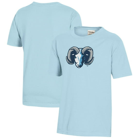 Youth Light Blue Rhode Island Rams Logo Comfort Wash T-Shirt