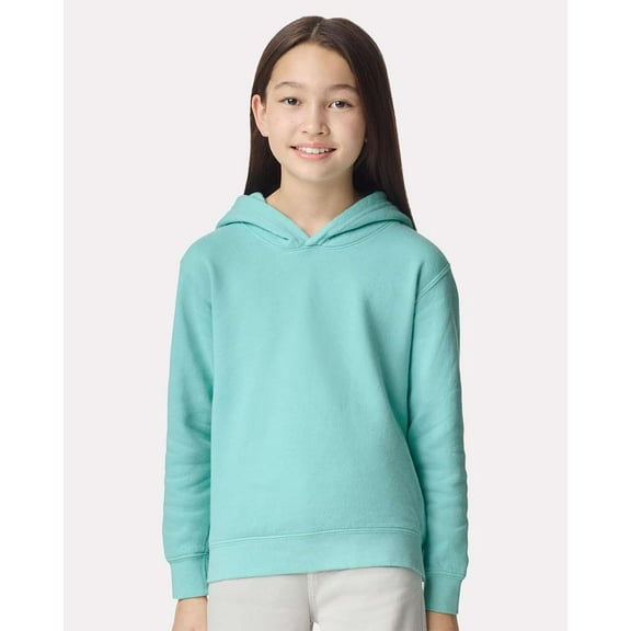 Comfort Colors 1467Y Garment-Dyed Youth Lightweight Fleece Hooded Sweatshirt-CHALKY MINT-M
