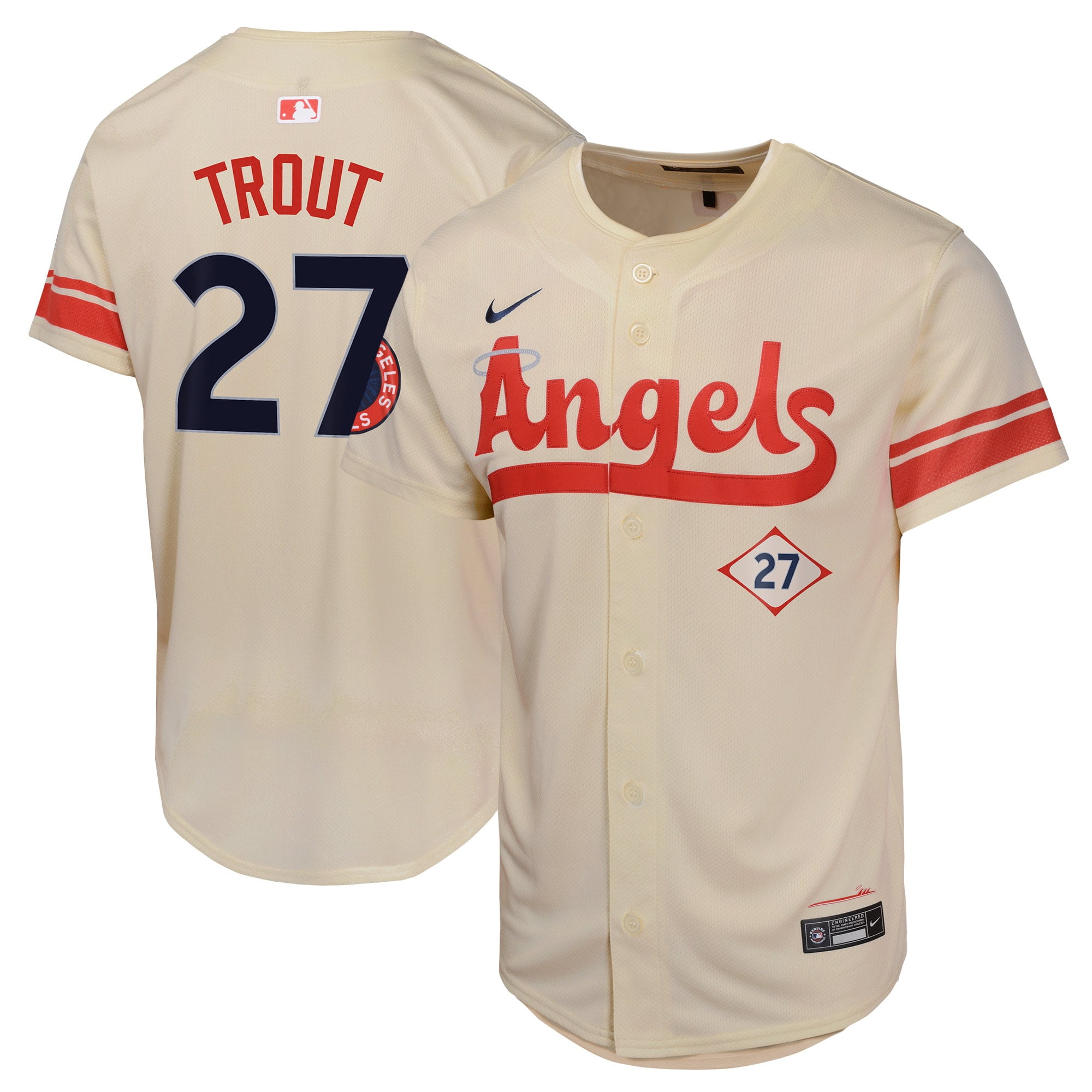 Youth Los Angeles_Angels Mike Trout Cream City Connect Limited Player Jersey L