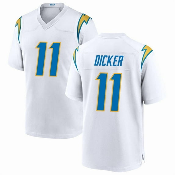 Youth Los Angeles C Dicker 11 White Stitched T-Shirts Sports Player Game Top, Small