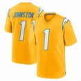 thumbnail image 1 of Youth Los Angeles C Johnston 1 Gold Stitched T-Shirts Sports Player Game Top, Large, 1 of 1