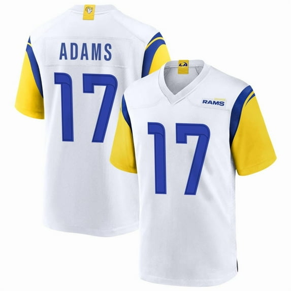 Youth Los Angeles R Adams 17 White Stitched T-Shirts Sports Player Game Top, Small