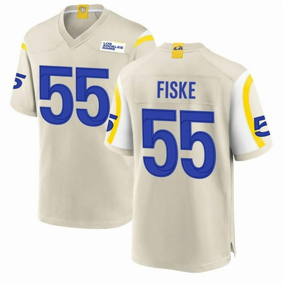 Youth Los Angeles R Fiske 55 Bone Stitched T-Shirts Sports Player Game Top, Medium
