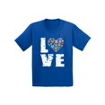thumbnail image 1 of Youth Love Puzzles Autism Awareness Graphic Youth Kids T-shirt Tops Autistic Support, 1 of 4