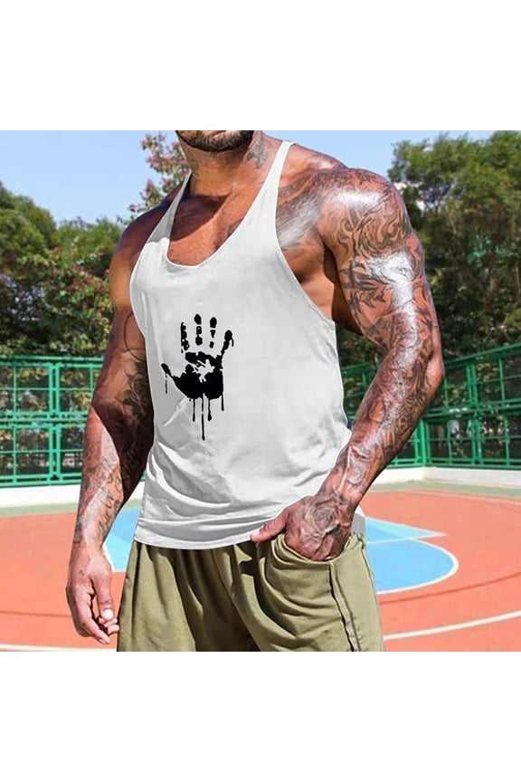 Youth Men Tank Tops Mens Breathable Tank Tops Novelty 3D Graphic Gym Workout Sleeveless T-Shirt Tees Sports Training Sleeveless Gym Hoodies Bodybuilding Cut Off Muscle Shirts