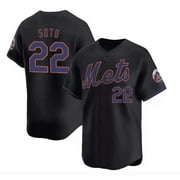 Youth Mets Baseball Soto#22 Jersey_s Fans Gift Tee Classic Sports Short Sleeved Tops Embroidered Button-down Breathable Shirt