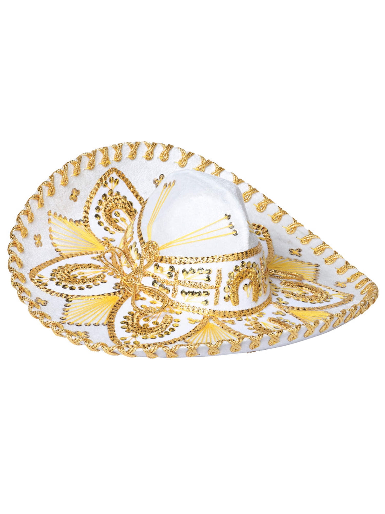 Adult Mexican Charro Hat Velvet Brown/Gold 601777