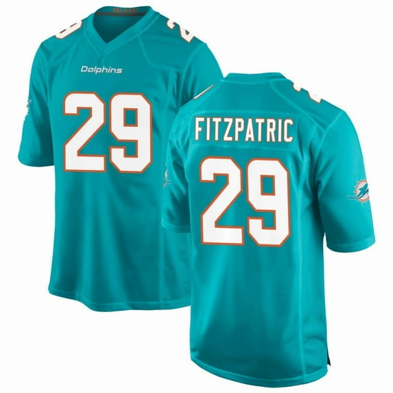 Youth Miami Fitzpatric 29 Aqua Stitched T-Shirts Sports Player Game Top, Medium