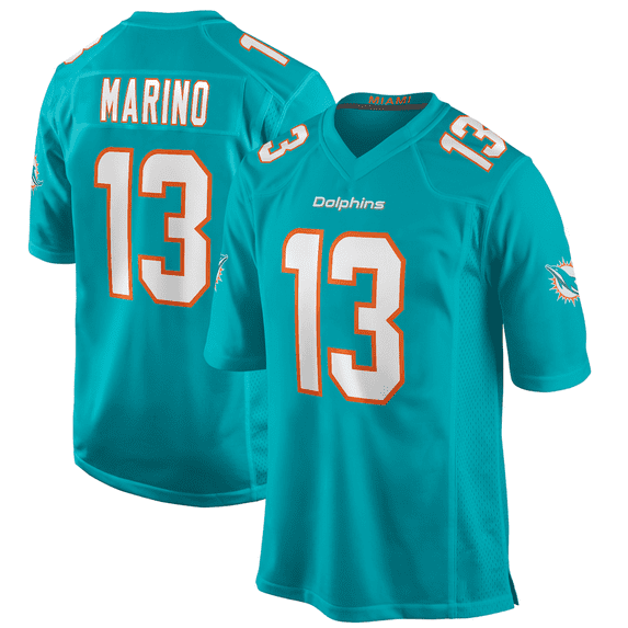 Youth Miami Marino 13 Aqua Stitched T-Shirts Sports Player Game Top, Medium