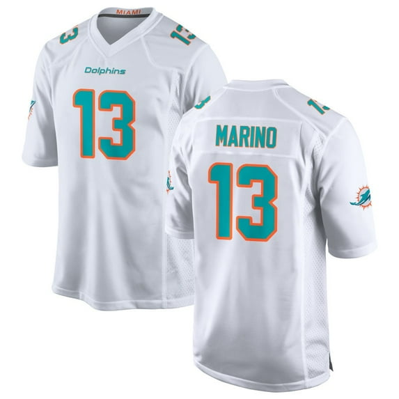 Youth Miami Marino 13 White Stitched T-Shirts Sports Player Game Top, Large