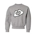 thumbnail image 1 of Youth Mickey Heart Hands Crewneck Sweatshirt, 1 of 1