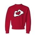thumbnail image 1 of Youth Mickey Heart Hands Crewneck Sweatshirt, 1 of 1