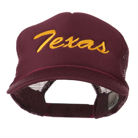 Youth Mid States Texas Embroidered Foam Mesh Cap - Maroon OSFM