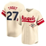 Youth Mike Trout#27 Jersey Angels Baseball Team Player T-shirt Classic Sports Short Sleeved Tops Fans Gift Tee Game Shirt Sportswear