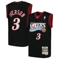 thumbnail image 1 of Youth Mitchell & Ness Allen Iverson Black Philadelphia 76ers Hardwood Classics Swingman Throwback Jersey, 1 of 3