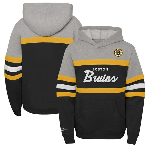 Youth Mitchell & Ness-Black Boston Bruins Head Coach Pullover Hoodie