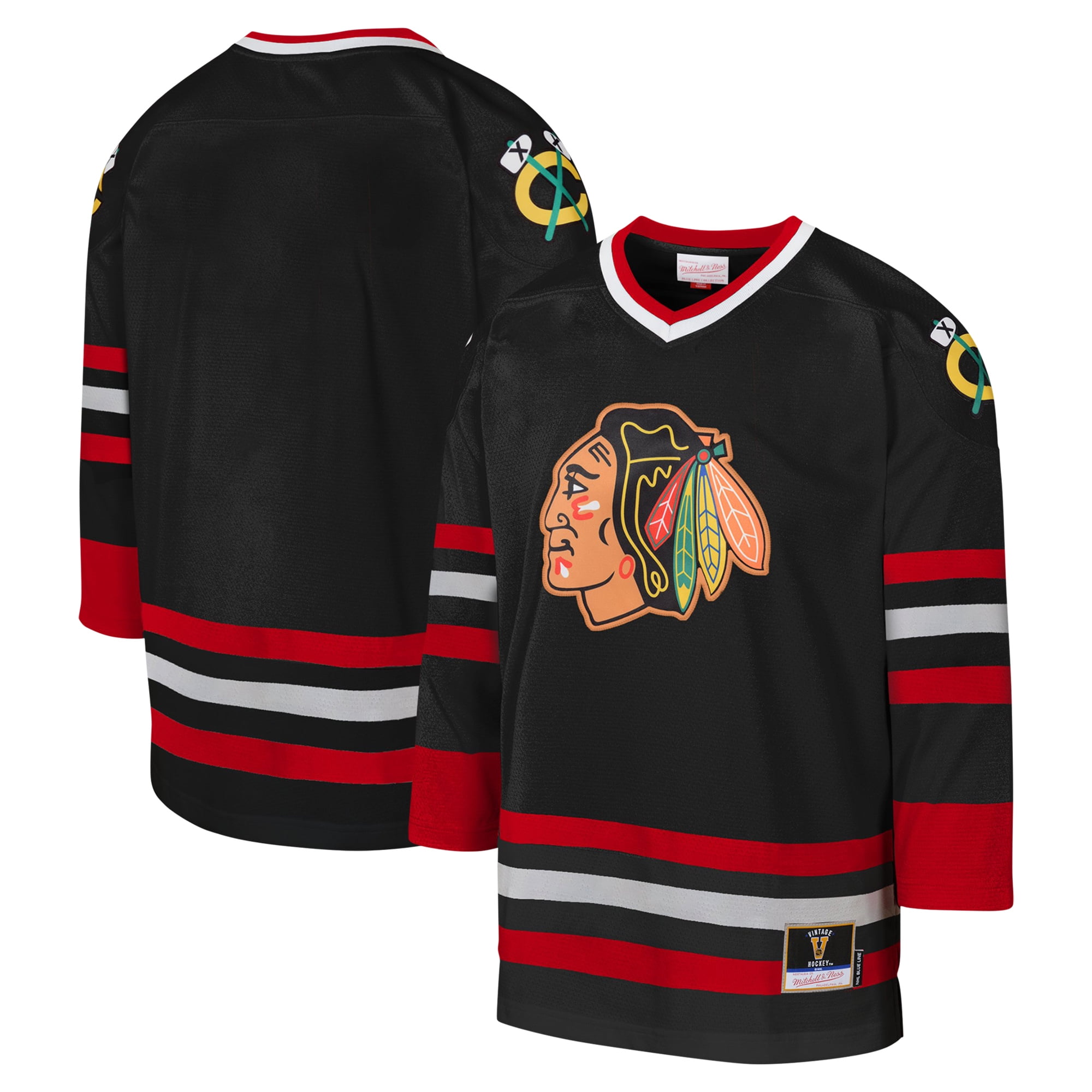 Youth Mitchell & Ness Black Chicago Blackhawks 1997 Blue Line