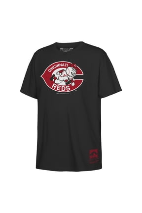 Youth Mitchell & Ness  Black Cincinnati Reds Retro Logo T-Shirt